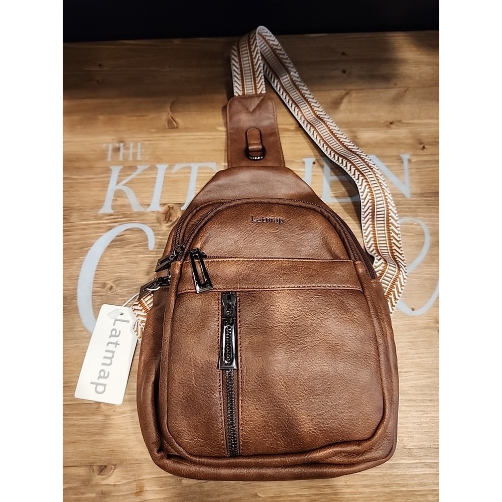 *NEW‎ WITH TAGS LATMAP Sling Bag For Women Men Crossbody Shoulder Bags Coffee